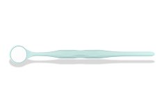 RELAX FS Rhodium Mouth Mirror vel.5 (⌀24)- pastelově  mintové (10Ks)