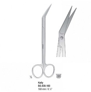 Nůžky Kelly úhlové 160mm, 1 Ks skladem