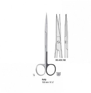 Nůžky Kelly rovné 160 mm, 4 Ks skladem