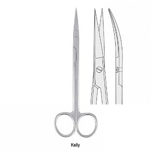 Nůžky Kelly zahnuté 160mm, 7 Ks skladem