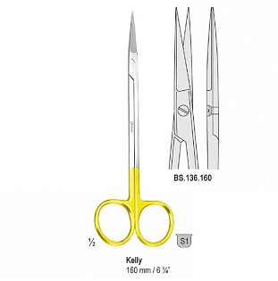 Nůžky Kelly rovné 160 mm, 1 Ks skladem