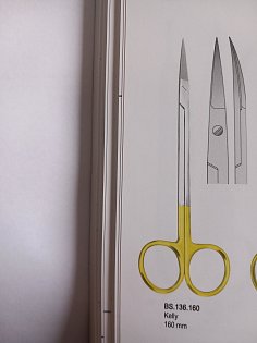 Nůžky Kelly zahnuté 160 mm, 1 Ks skladem
