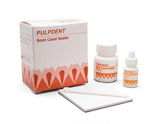 Root Canal Sealer Kit 15cc prášek, 7,5ml kapalina, míchací podložka, lopatka