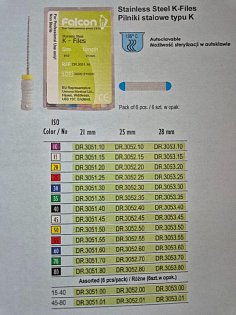 NiTi K-Files ISO 20 21mm,VÝPRODEJ 1Ks skladem