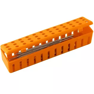 Plastová kazeta, sterilizovatelná oranžová 205 x 50 x 45 mm-VÝPRODEJ 4Ks skladem