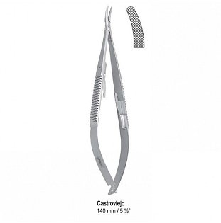 Držák jehly Castroviejo zahnutý 140mm - 3ks skladem