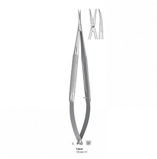 Mikro nůžky zahnuté 150mm, 2Ks skladem
