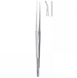 Mikrochirurgická pinzeta s půlkruhovou rukojetí, ohnutá 150 mm,5Ks skladem